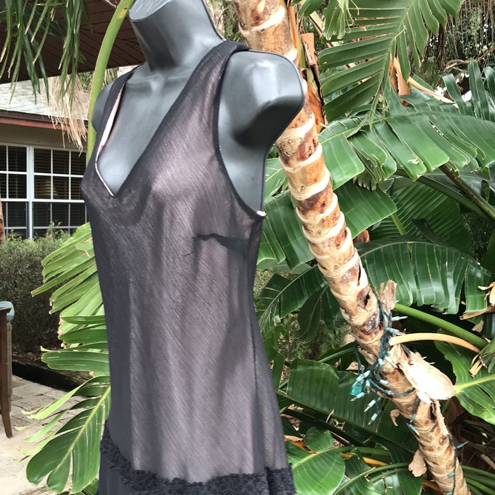 Believe sheer chiffon drop waist asymmetric dress